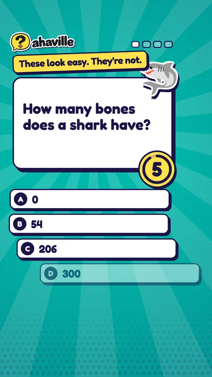 A quiz question: How many bones does a shark have?